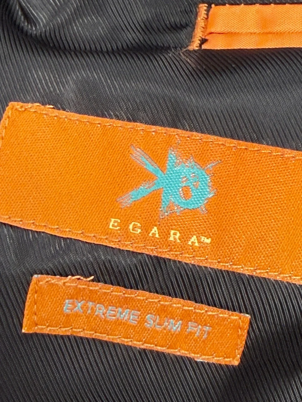 Egara Extreme Slim Fit Black Blazer Sport Coat 44 Long